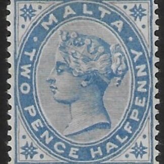 1885-90  Malta  SG.24  2½d dull blue perf 14 crown CA  mounted mint
