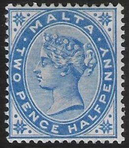 1885-90 Malta SG.26 2½d ultramarine perf 14 crown CA mounted mint