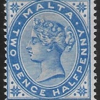 1885-90  Malta  SG.26  2½d ultramarine perf 14 crown CA  mounted mint