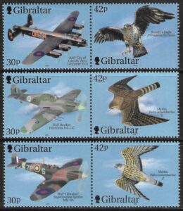 2000 Gibraltar SG.943-8 Wings of Prey (2nd series) set 6 values U/M (MNH