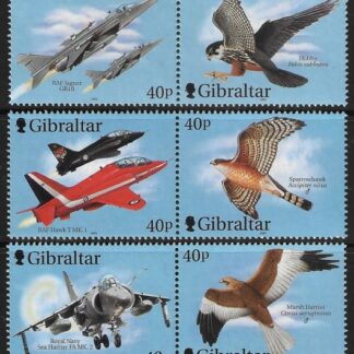 2001 Gibraltar  SG.982-7  Wings of Prey (3rd series)   set 6 values U/M (MNH