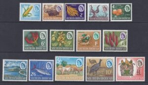 1964  Southern Rhodesia SG.92-105 definitive set 14 values U/M (MNH)