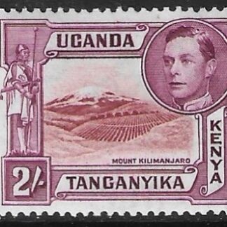 1944  KUT  SG.146b  2/-  Lake-brown and brown-purple  perf 13¾ x 13¼  lightly mounted mint.
