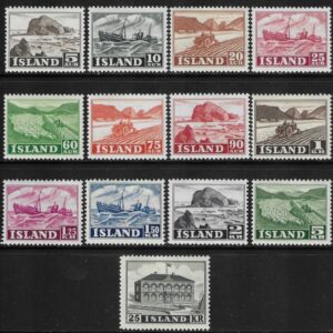 1950  Iceland SG.296-308  set 13 values U/M (MNH)