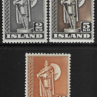1947  Iceland  SG.254a - 6a  perf 11½ set 3 values U/M (MNH)