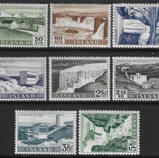 1956 Iceland SG.335-42  Power Plants and Waterfalls. set 8 values U/M (MNH)
