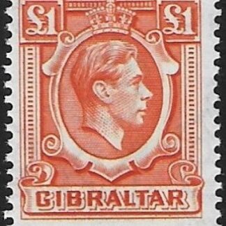 1938 Gibraltar  SG.131   £1  orange    U/M (MNH)