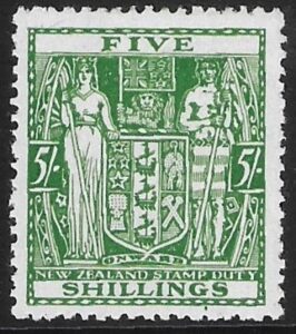 New Zealand - Arms F195  5s green. lightly mounted mint.