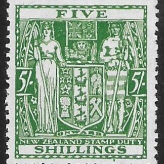 New Zealand - Arms F195  5s green. lightly mounted mint.