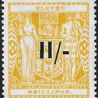 New Zealand - Arms F189  11/- on 11/- yellow. (minor toning) lightly mounted mint.