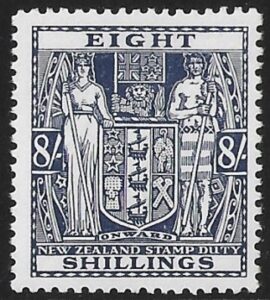 New Zealand - Arms F153 8/- slate-violet. lightly mounted mint.