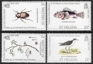 1975 St.Helena  SG.310-13  Centenary of Publication of St. Helena. set 4 values U/M (MNH)