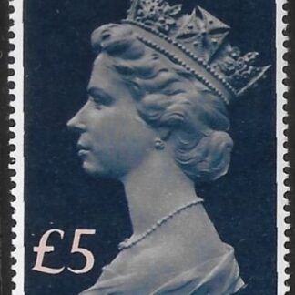 SG.1028 £5.00 salmon & chalky blue. U/M (MNH)