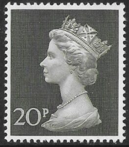 SG.830 20p olive green. on Bradbury Paper (whiter). U/M (MNH)