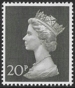 SG.830 20p olive green. Post Office Paper. U/M (MNH)