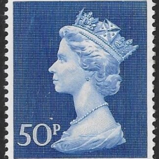 SG.831 50p deep ultramarine on Bradbury Paper (whiter) U/M (MNH)