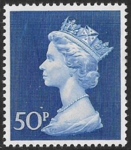 SG.831 50p deep ultramarine on phosphorised paper. U/M (MNH)