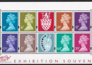 MS.2146 Stamp Show 2000 Jeffery Matthews mini sheet. Gravure by DLR U/M (MNH)