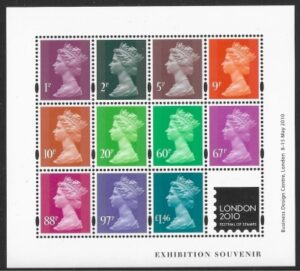 MS.3073 London 2010 Festival of Stamps mini sheet by Cartor U/M (MNH)