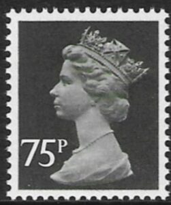 X1023a 75p ord. black type I perf 15x14 Questa U/M (MNH)