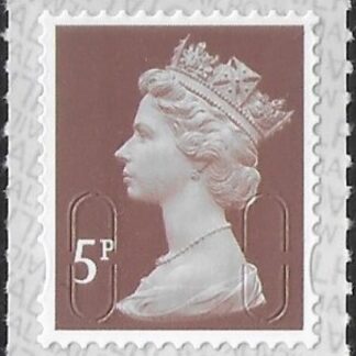 U2922  5p 2B  dull red-brown  M21L  SBP L/s Walsall/ISP  U/M (MNH)