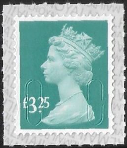 U2968a £3.25 dull blue green M21L SBP L/s Walsall (ISP) U/M (MNH)