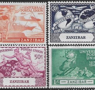 1949  Zanzibar SG.335-8  Universal Postal Union  set 4 values U/M (MNH)