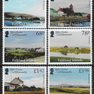2021 Falkland Islands - SG.1479-84  Mike Peake Pt.2 Settlements. set 6 values U/M (MNH)