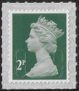 U2921  2p deep green 2B  M21L SBP s/L  Walsall/ISP U/M (MNH)