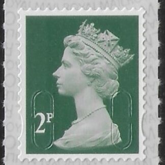 U2921  2p deep green 2B  M21L SBP s/L  Walsall/ISP U/M (MNH)