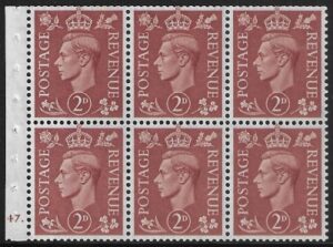 QB31 2d pale red-brown. cyld. 47 dot. upright wmk. perf.IE  U/M