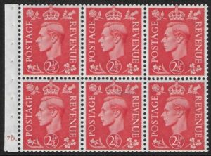 QB34  2½d pale scarlet. cyld J70 dot. perf.IE  U/M