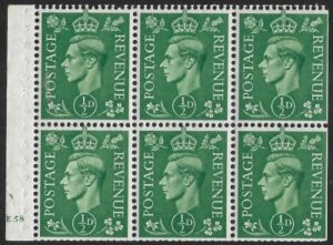 QB4 ½d  pale green cyld. E58  perf.I  U/M