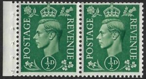 QB6 ½d  pale green (pane of 2) perf.E  U/M