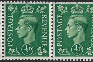 QB6 ½d  pale green (pane of 2) perf.E  U/M