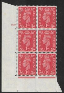 1941 1d pale scarlet  Q5 (SG.486)  Cyld.160 no dot. perf E/I U/M