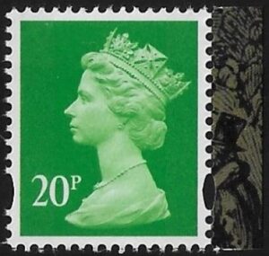 U3075 20p 2B bright green M21L MPIL  DY39  ISP U/M (MNH)