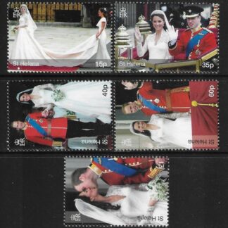 2011 St. Helena SG.1157- 61 Royal Wedding 2nd issue set 5 values U/M (MNH)