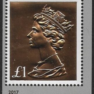 U3966 £1 gold embossed printed in gravure (from mini sheet). U/M (MNH)