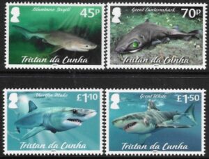 2021 Tristan Da Cunha.  SG.1318-21   Sharks Part 2. set 4 values U/M (MNH)