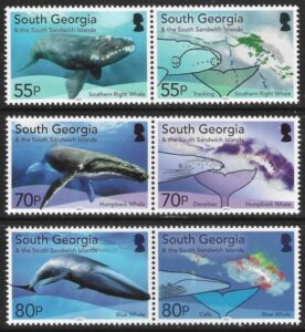 2021 South Georgia. SG.777-82 Ecosystems in Recovery - Whales set 6 values U/M (MNH)
