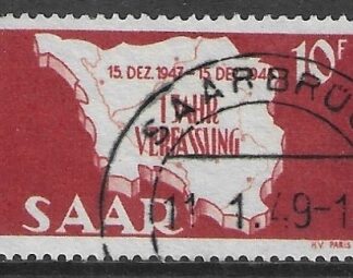1948 SAAR  SG.257  Map of Saarland. very fine used. (cat. val. £6.50)