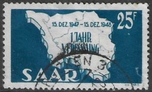 1948 SAAR SG.258 Map of Saarland. very fine used. (cat. val. £13.00)