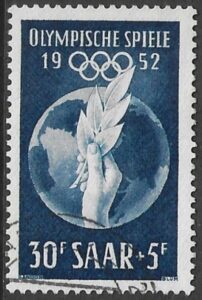 1952 Saar SG.313 15th Olympics very fine used. (cat. val. £22.00)