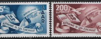1950 SAAR  SG.294-5 2 values - Admission to Council of Europe unmounted mint. (MNH)