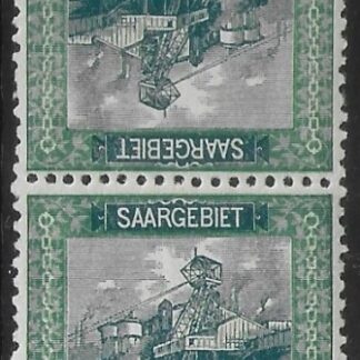 1921 SAAR  SG.55a 20pf slate and green 'tete beche' pair. U/M (MNH)