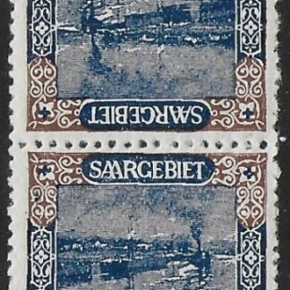1921 SAAR  SG.56a 25pf blue and brown 'tete beche' pair. U/M (MNH)
