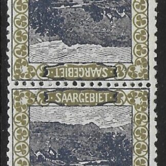 1921 SAAR  SG.53a  5pf violet and olive  'tete beche' pair. U/M (MNH)