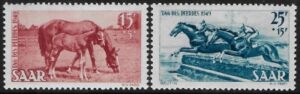 1949 SAAR SG.262-3 Horse Day - 2 values U/M (MNH) cat. val. £46.00