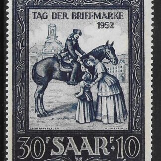 1952 Saar SG.311 Stamp Day. U/M (MNH) cat val. £20.00